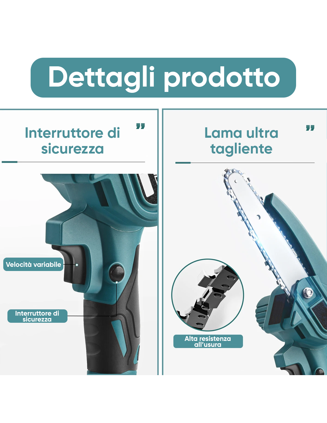 KIT POTATURA MOTOSEGA 6" E FORBICE CESOIA 2 BATTERIE 48V E ASTA TELESCOPICA 2,5M - Foto 7