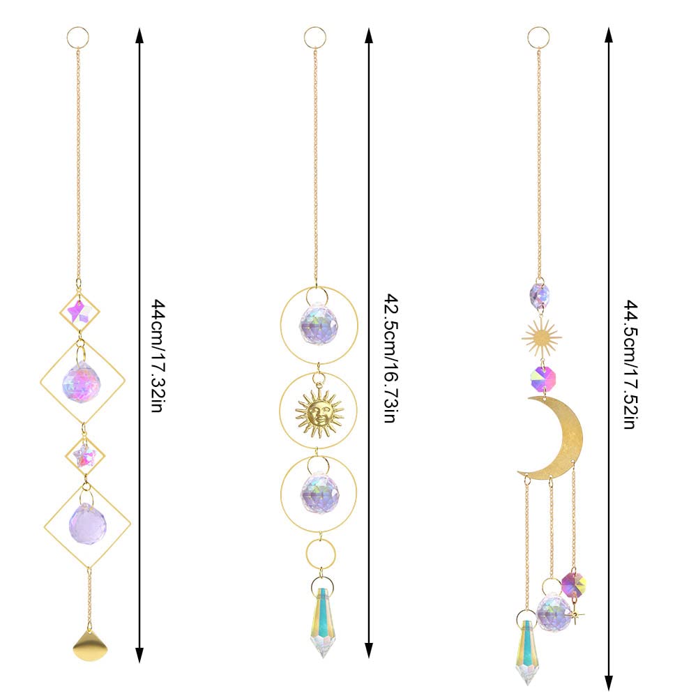 Attrape Soleil, 3pcs Attrape-Soleil en Cristal, Perle de Verre Attrape-Soleil Prisme Arc-en-Ciel en Cristal Suspendu Suncatcher Pendentif en Cristal - 4