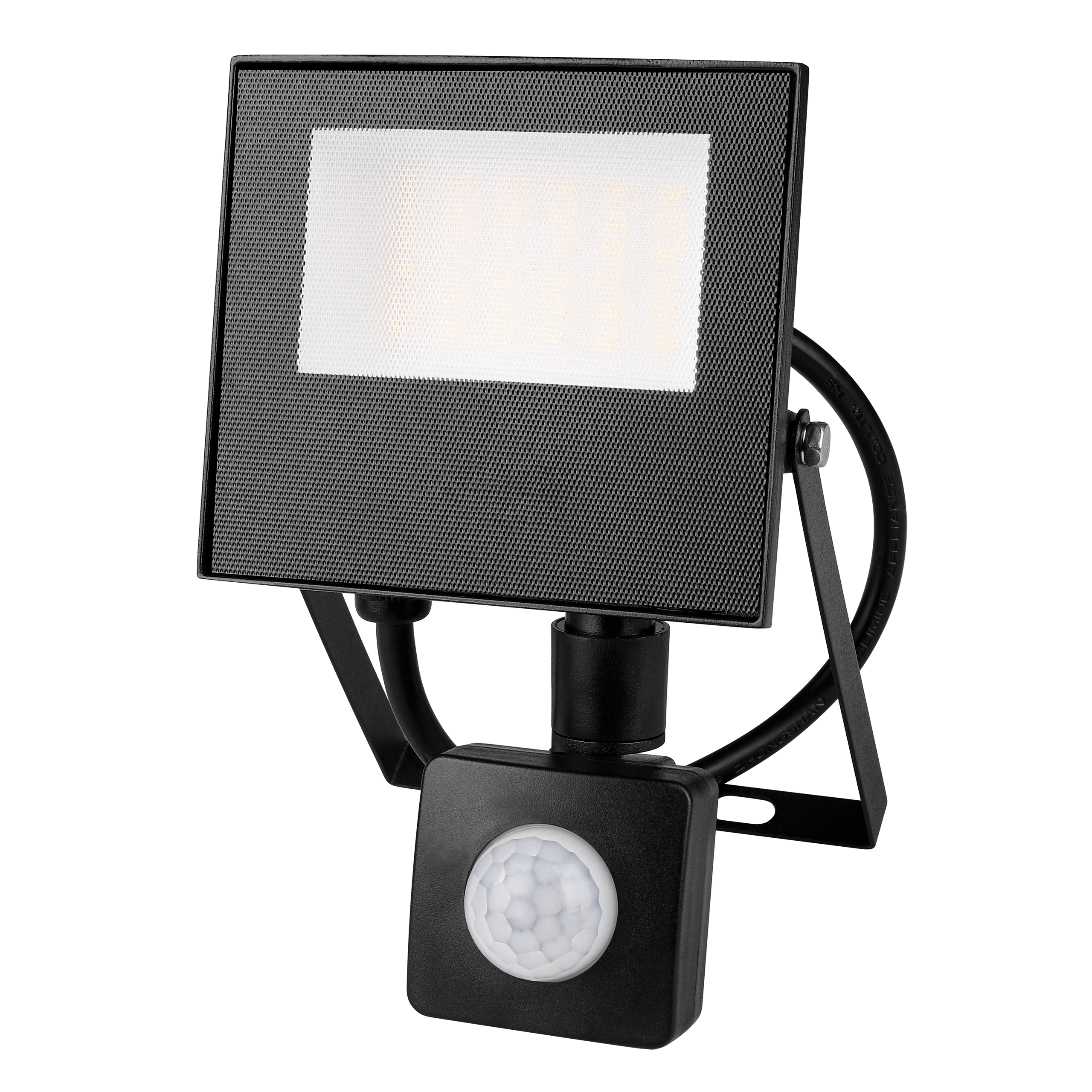 Naświetlacz LED z czujnikiem ruchu PIR Mola 20W 10,2x15,5cm IP65 neutralna biel 4500K halogen czarny XUDO
