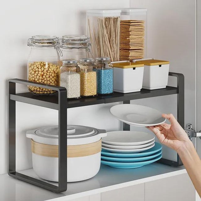 Étagère de rangement extensible pour placard de cuisine, étagère à épices, étagère de placard