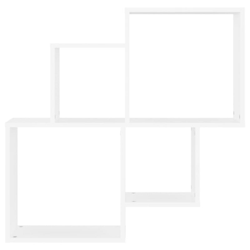 vidaXL Mensola da Parete a Cubo Bianca 80x15x78,5 cm in Multistrato - 3