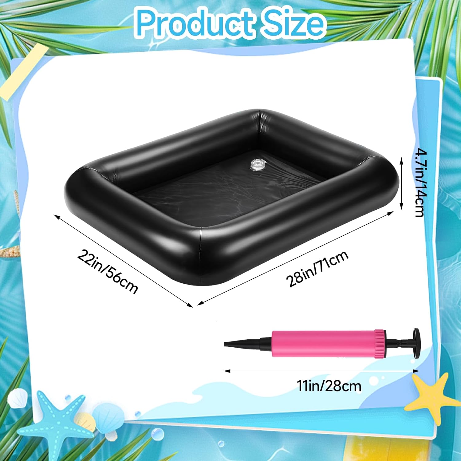 Plateau Flottant Pour Piscine – Porte-gobelet Gonflable 71 Cm – Avec Pompe – Bar Aquatique Pour Fêtes Et Plage – PVC Résistant