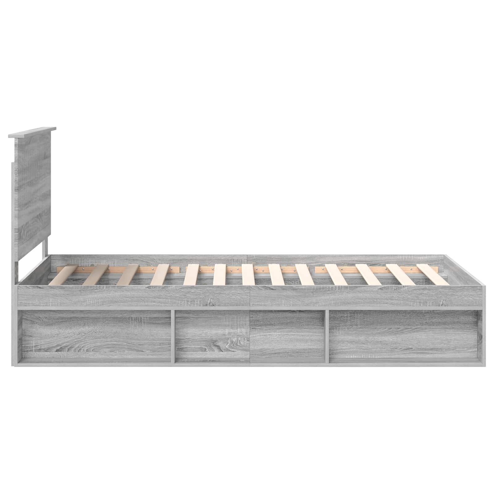 Cadre de lit gris 100 x 200 cm en bois de pin massif - 8