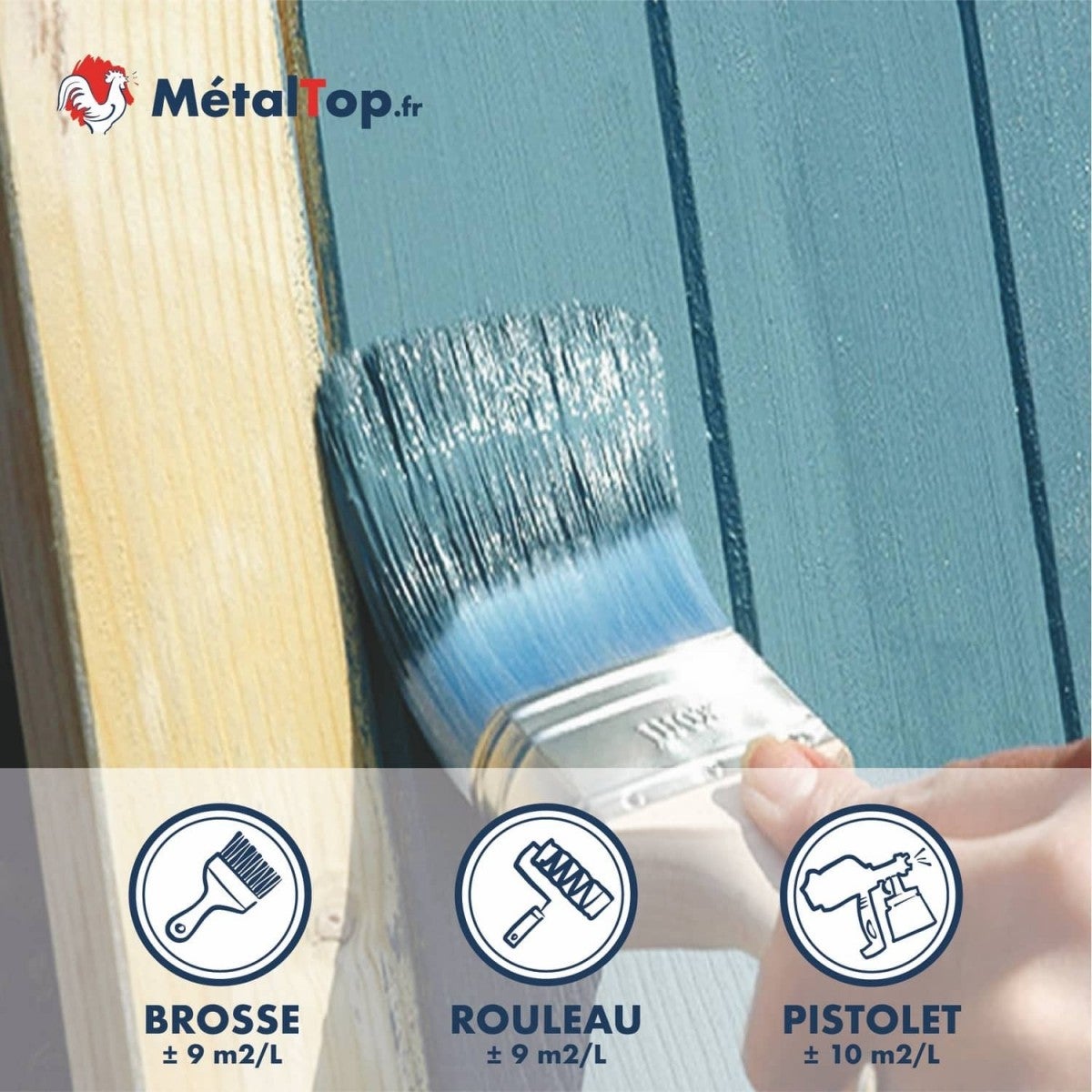 Peinture Bardage Bois - Telegris 4 - RAL 7047 - 15 L - Métaltop - 5