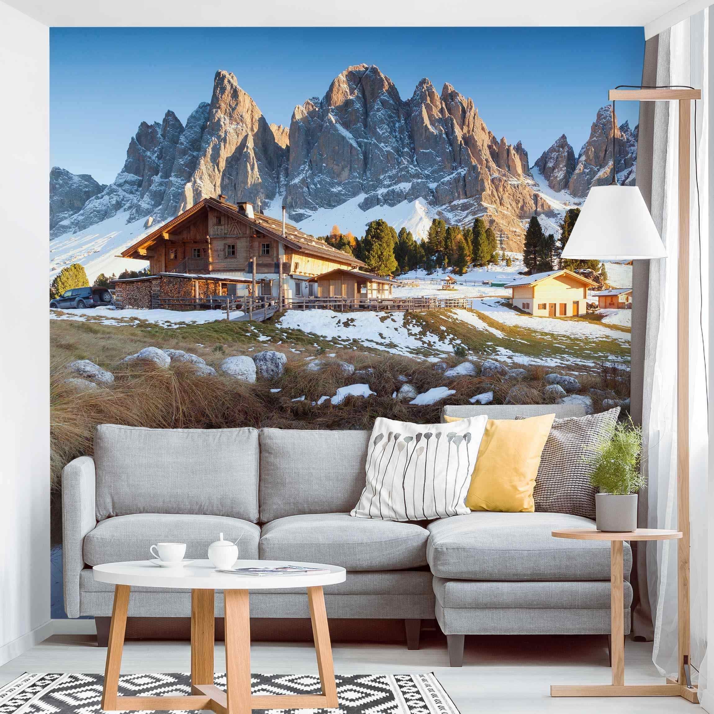 Papel pintado fotomural montaña naturaleza 359 - salón dormitorio cocina pasillo - tnt 192 x 192 cm premium