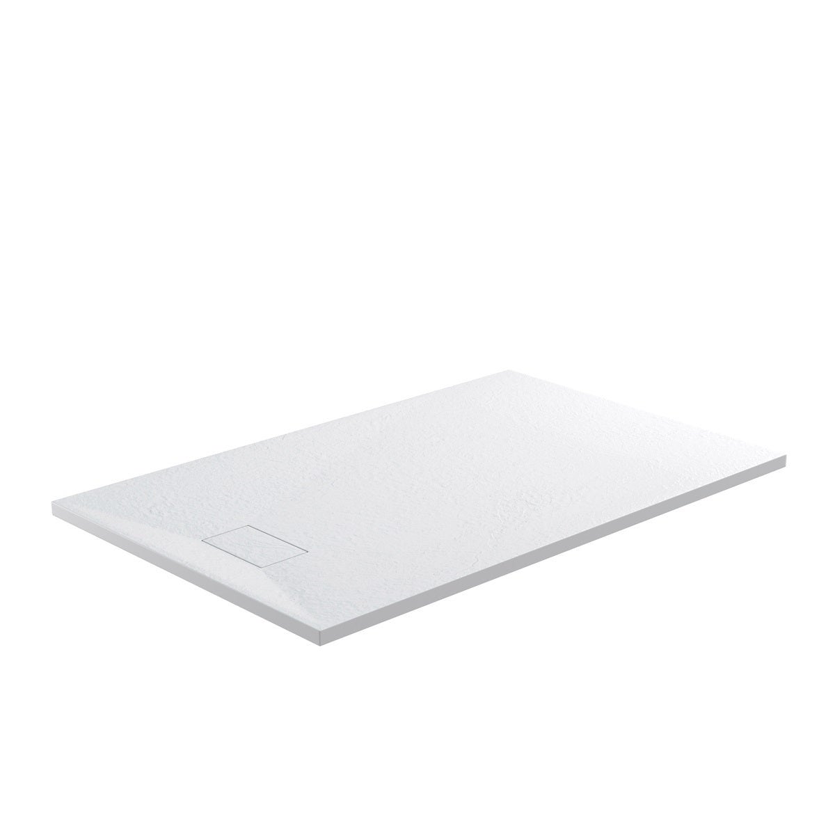 Receveur de douche 80 x 160 cm extra plat blanc PIATTO en SoliCast® surface ardoisée - 8