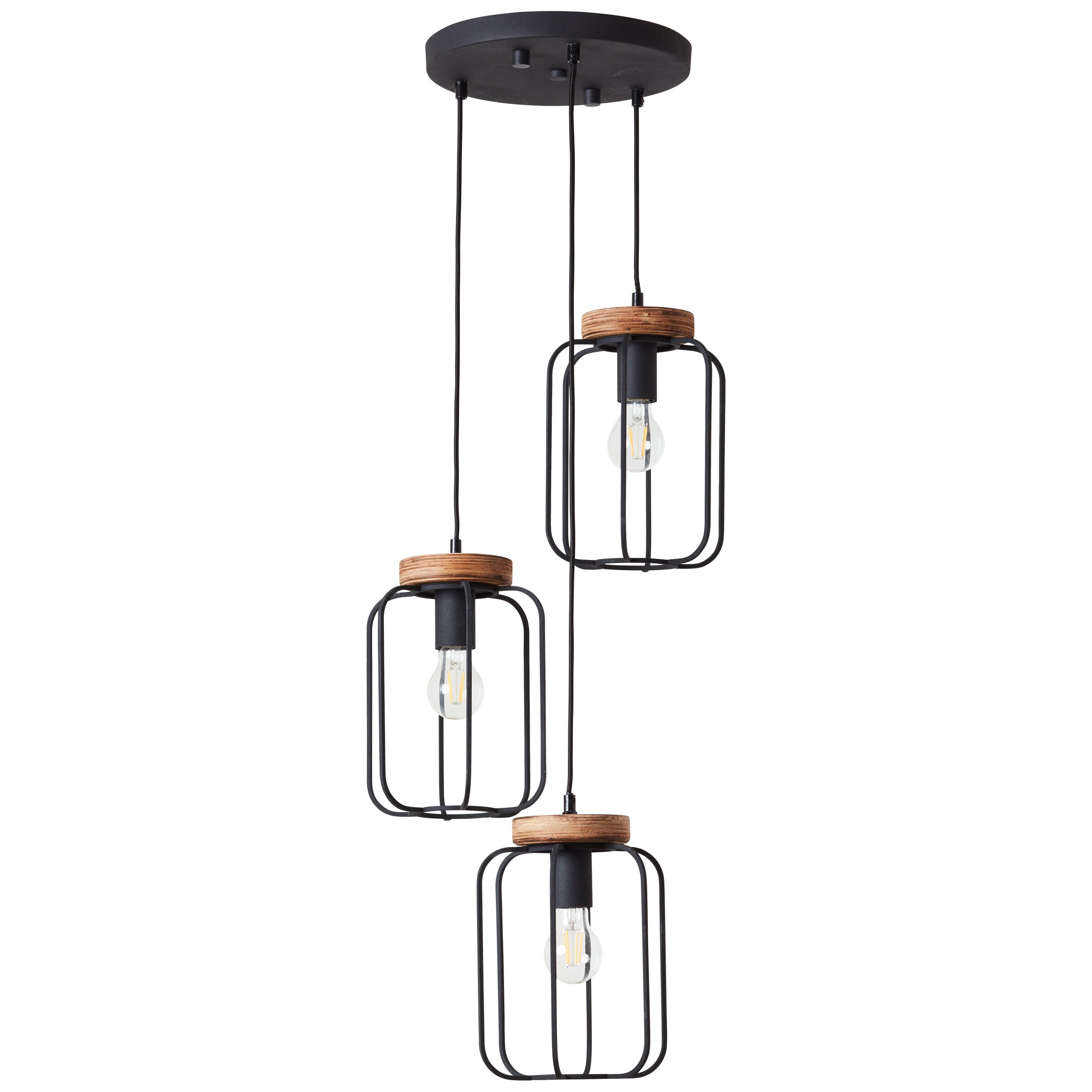 Brilliant Lampa wisząca Glasini 7 żarówek czarny mat/dymione szkło/czarny metal 7x C35, E14, 25 W - 2