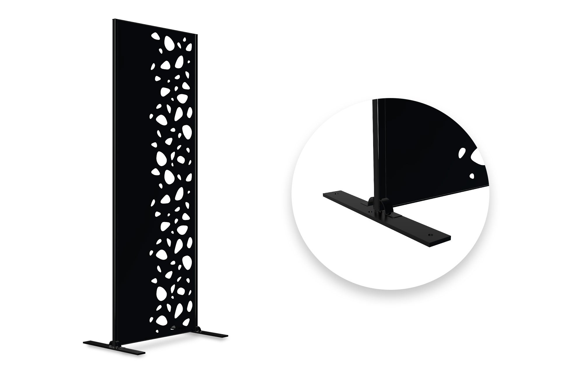 Lot de 3 panneaux décoratifs SUNNY Noir H.160cm motifs côté droit - 3