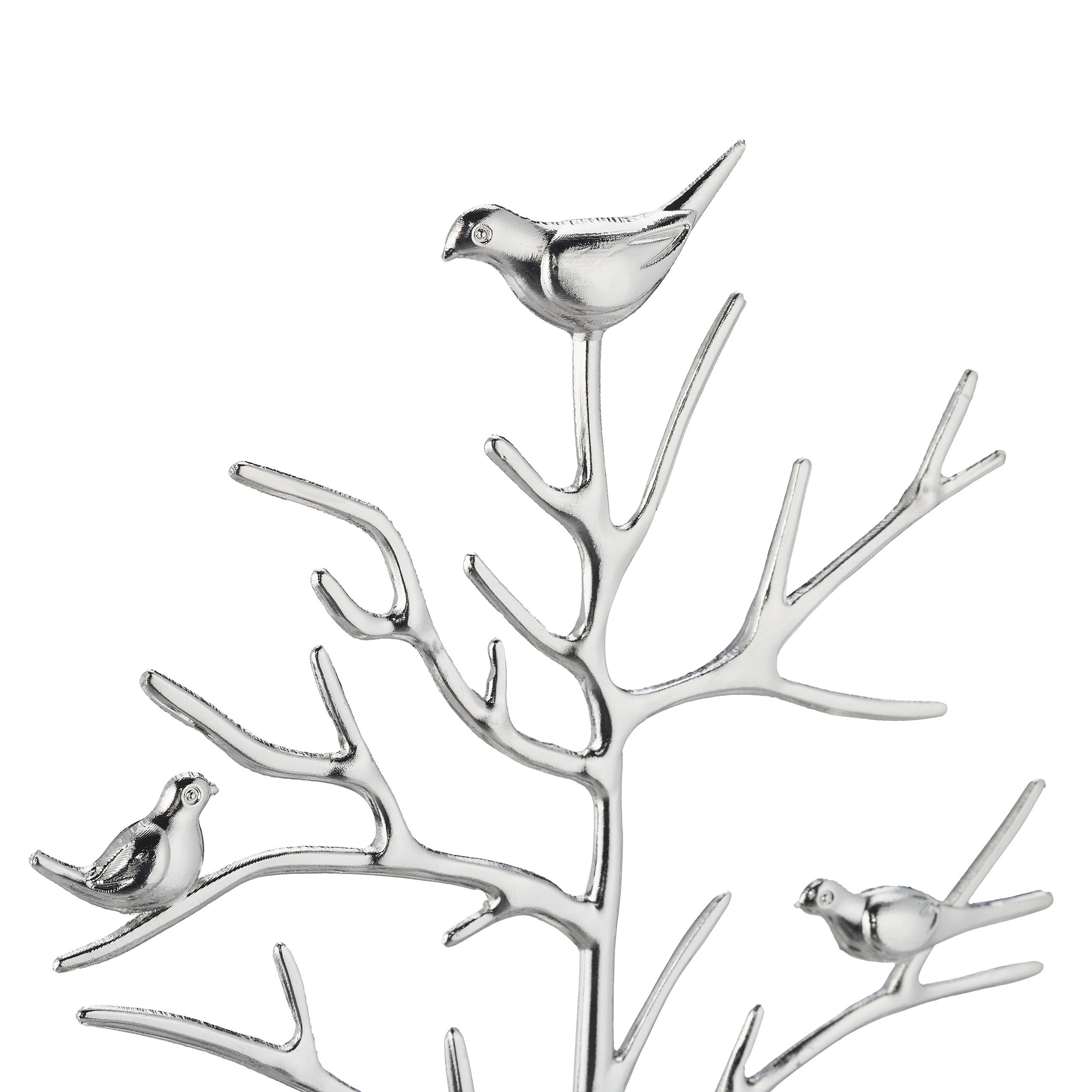 Porte-bijoux en forme d’arbre, pour colliers, boucles d’oreilles, bracelets, HxLxP&nbsp;30 x 16 x 15&nbsp;cm, argenté, Relaxdays - 6