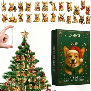 Calendrier De L'Avent 2025 Bouledogue Français - 24 Pendentifs En Acrylique 2D, Décoration Sapin De Noël Pour Amoureux Des Chiens