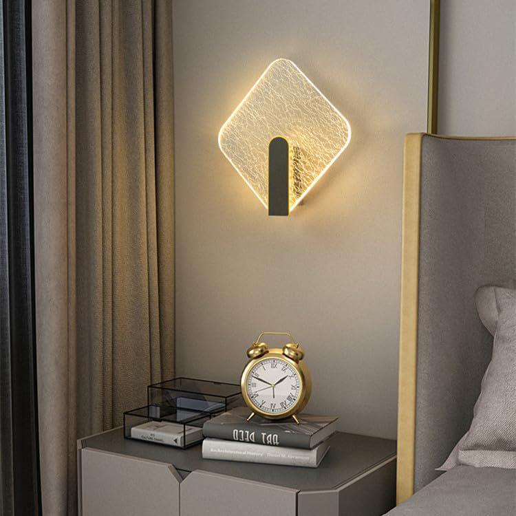 Nowoczesna lampa akrylowa, sypialnia, lampka nocna, minimalistyczna, korytarz, zaułek, schody, biuro, salon, kinkiet na ścianę tła (diament)