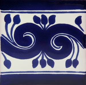 30 Carreaux Muraux Mexicains Talavera Bleus Peints à La Main - 10,5 Cm (Neufs)