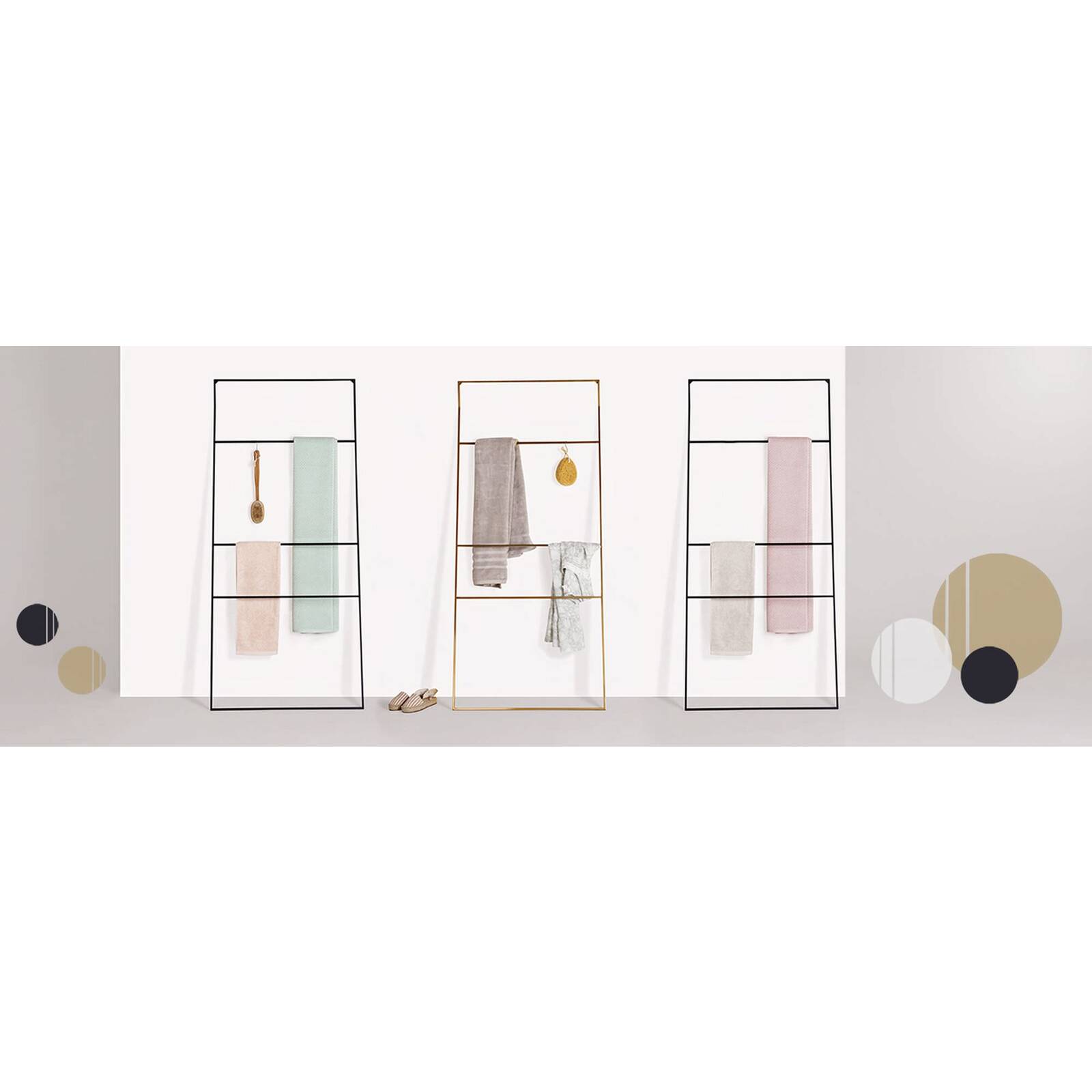 Porte-serviettes lemi 5 x 80 x 178 cm Noir - 2