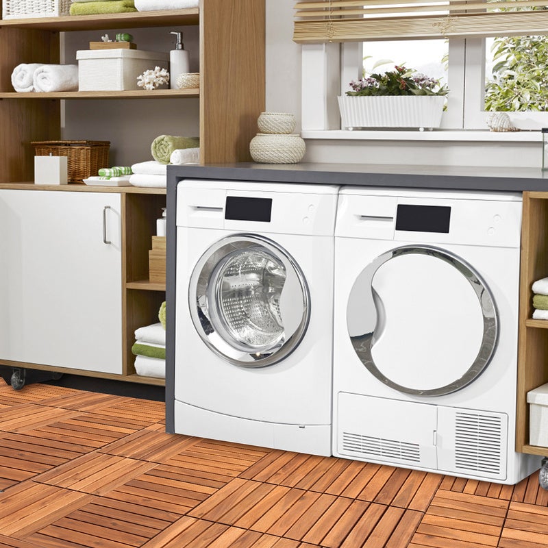 Dalles de terrasse jardin Revêtement de sol extérieur clipsables en bois composite 30x 30cm Type classique 55x - 7