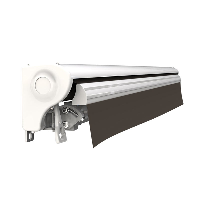 Store banne manuel Demi coffre 3 x 2,5 m pour terrasse - Taupe - 4