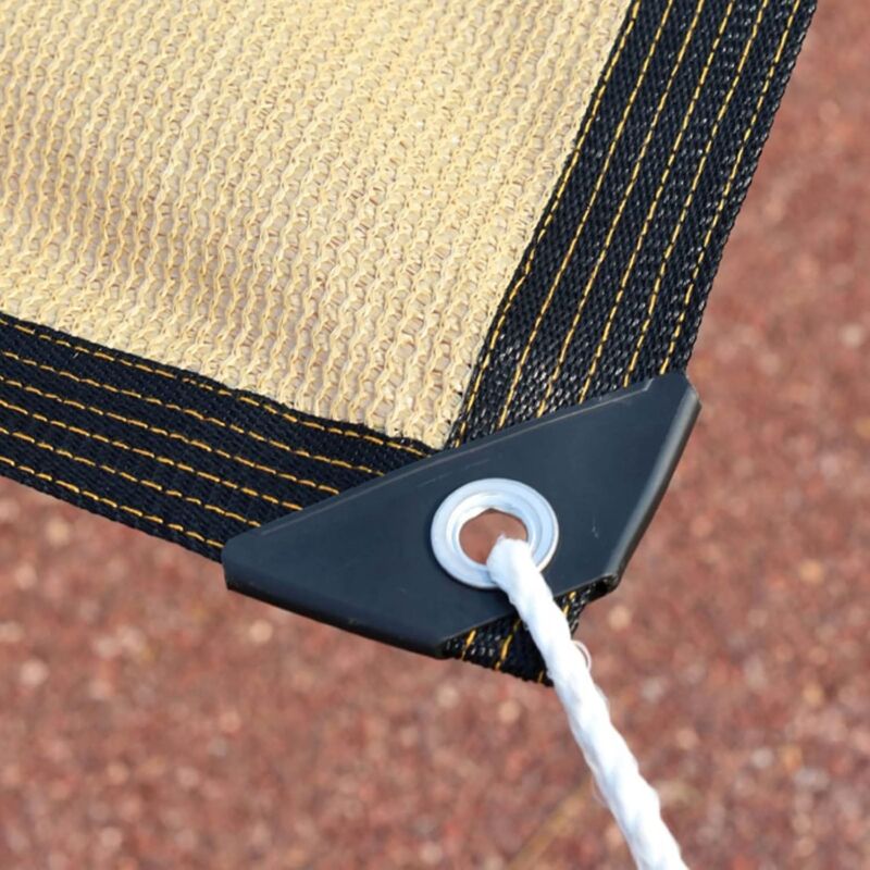 Voile d'ombrage beige, protection UV, respirante et idéale pour les serres, les tonnelles de jardin et les piscines. Dimensions : 4 mètres x 8 mètres - 5