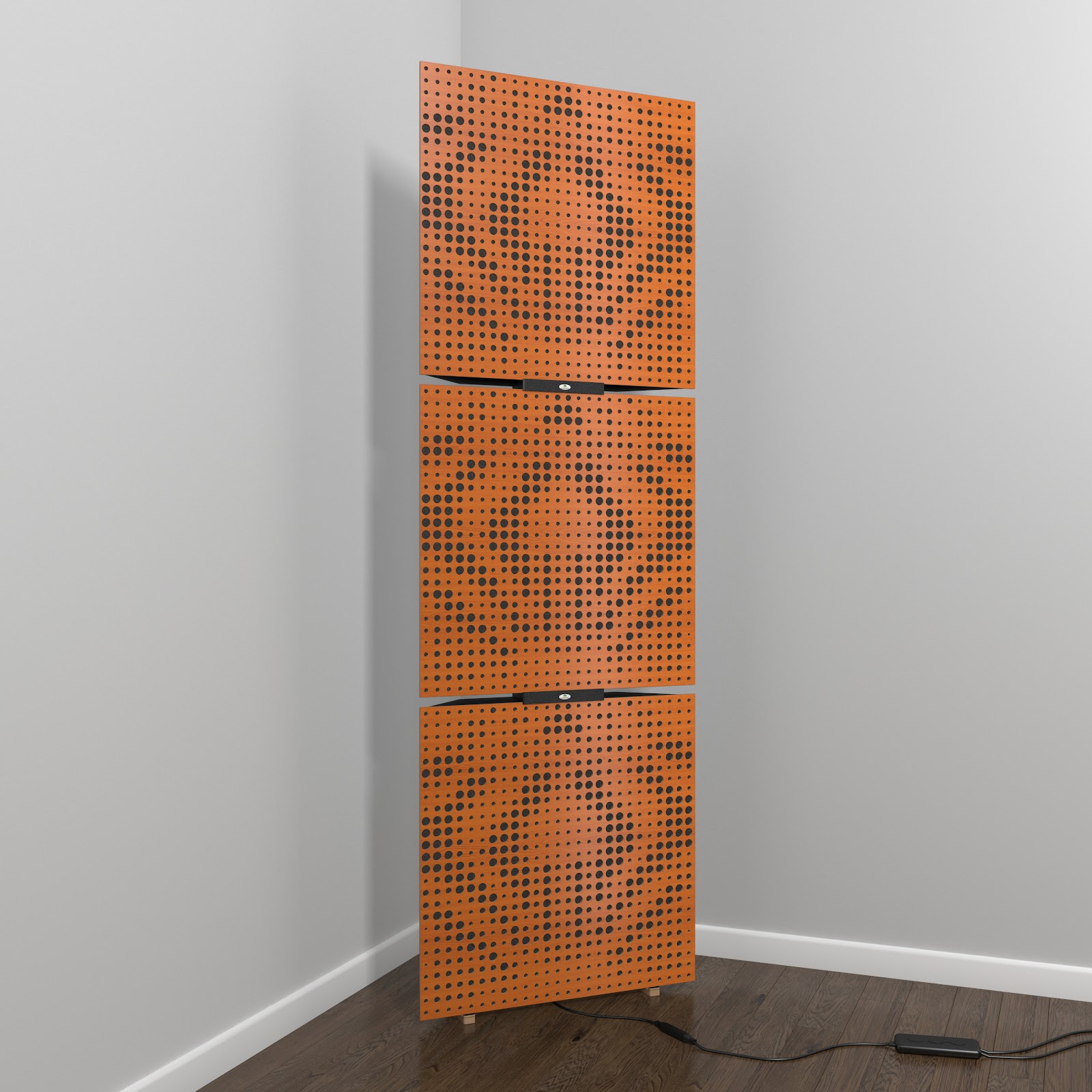 Lot de 3 Pièges à basses UNIVERSE avec support de sol et rétroéclairage LED 150x50x10 cm -MDF perforé laminé et mousse acoustique -Cerise - 2