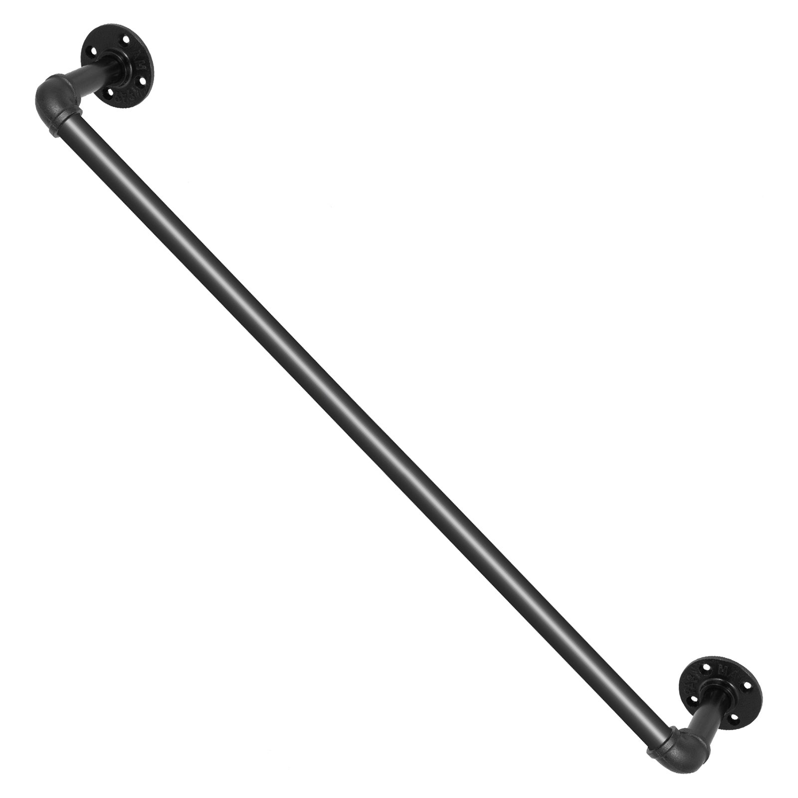 Rampe Murale Escalier 0,6 m VEVOR, Main Courante en Acier Carbone Ø32 mm, Garde-Corps Métal 200 kg avec 4 Supports pour Intérieur Extérieur - 9
