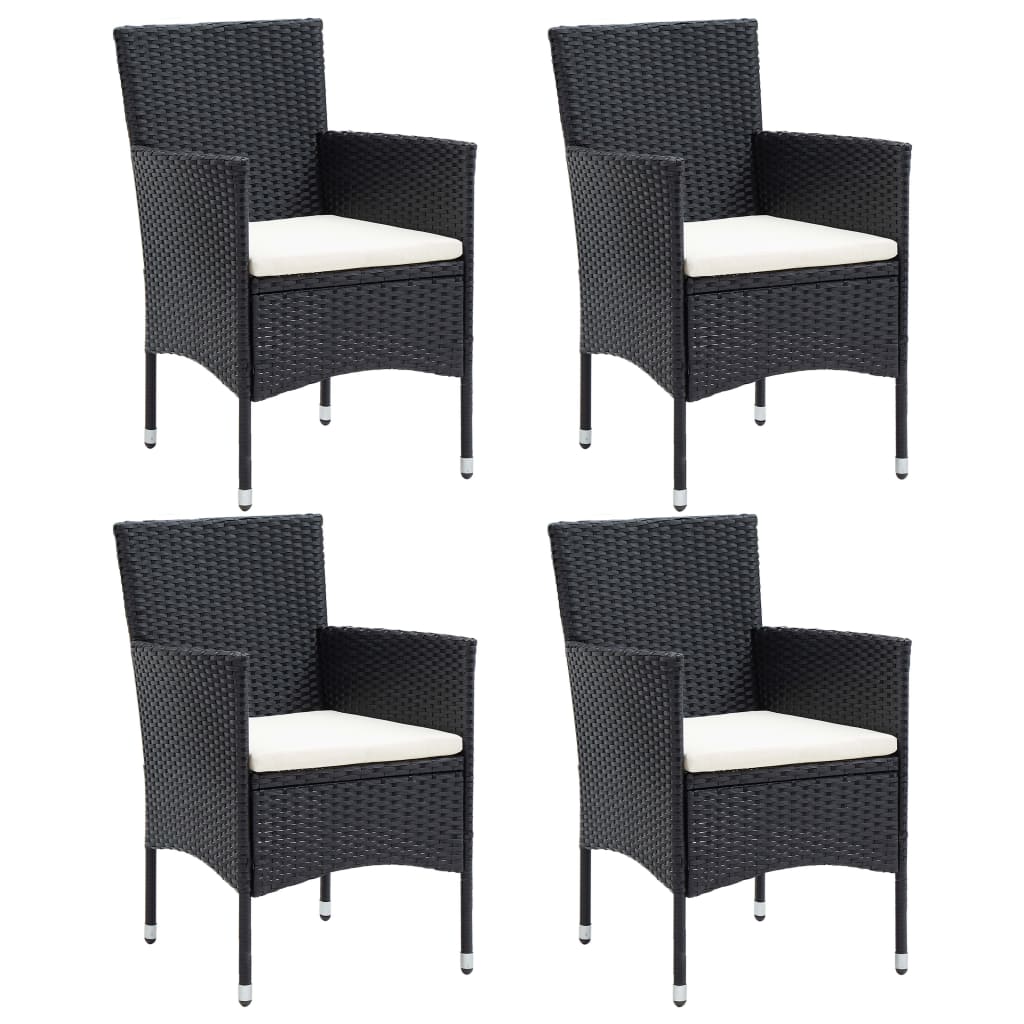Maison Exclusive - Set Mobili da Pranzo per Giardino 5 pz Nero Polyrattan e Vetro - 5