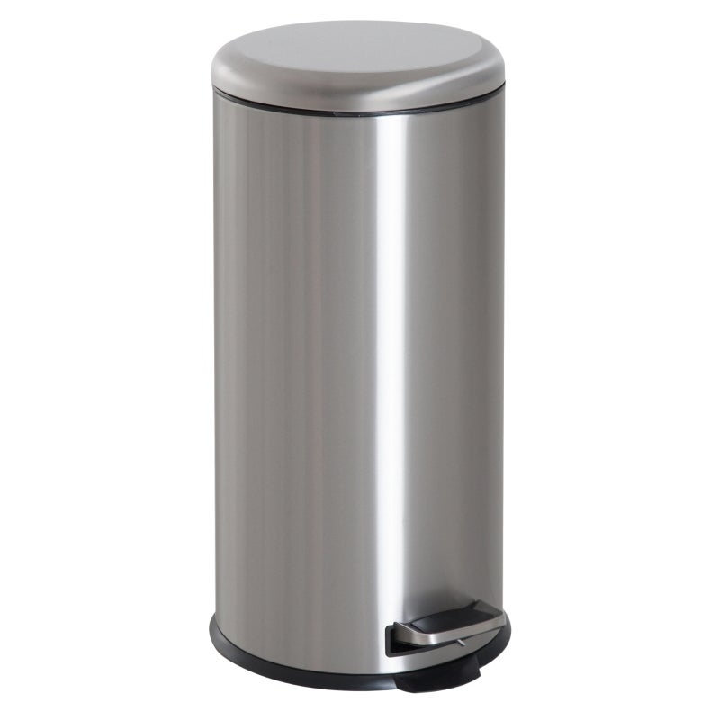 Cubo Poubelle à Pédale 30L Inox Avec Fermeture Silencieuse - Seau Intérieur Amovible - Idéale Cuisine, Salle De Bain, Bureau