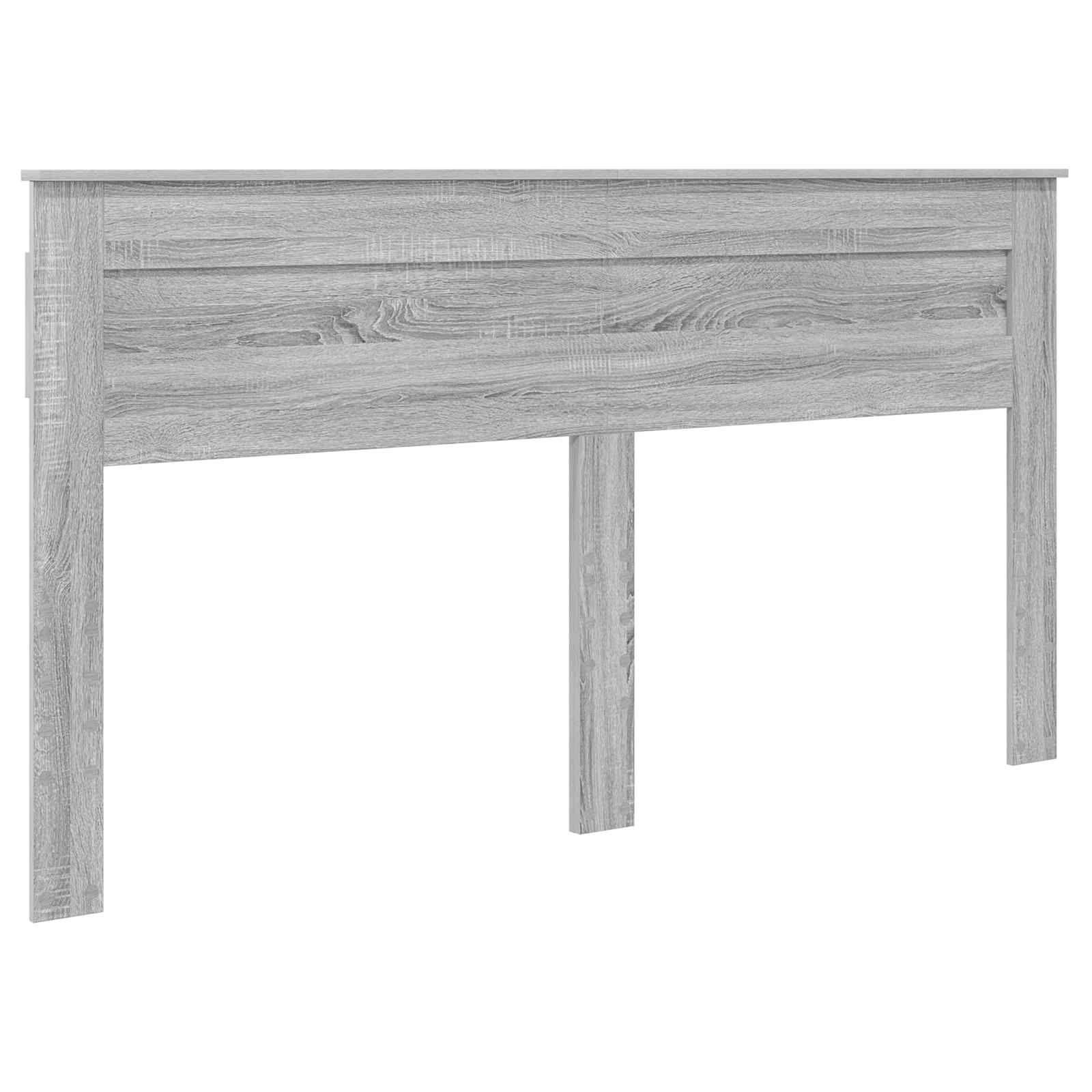 Cadre de lit gris en panneau de bois pour la chambre, 200 × 200 cm - 7