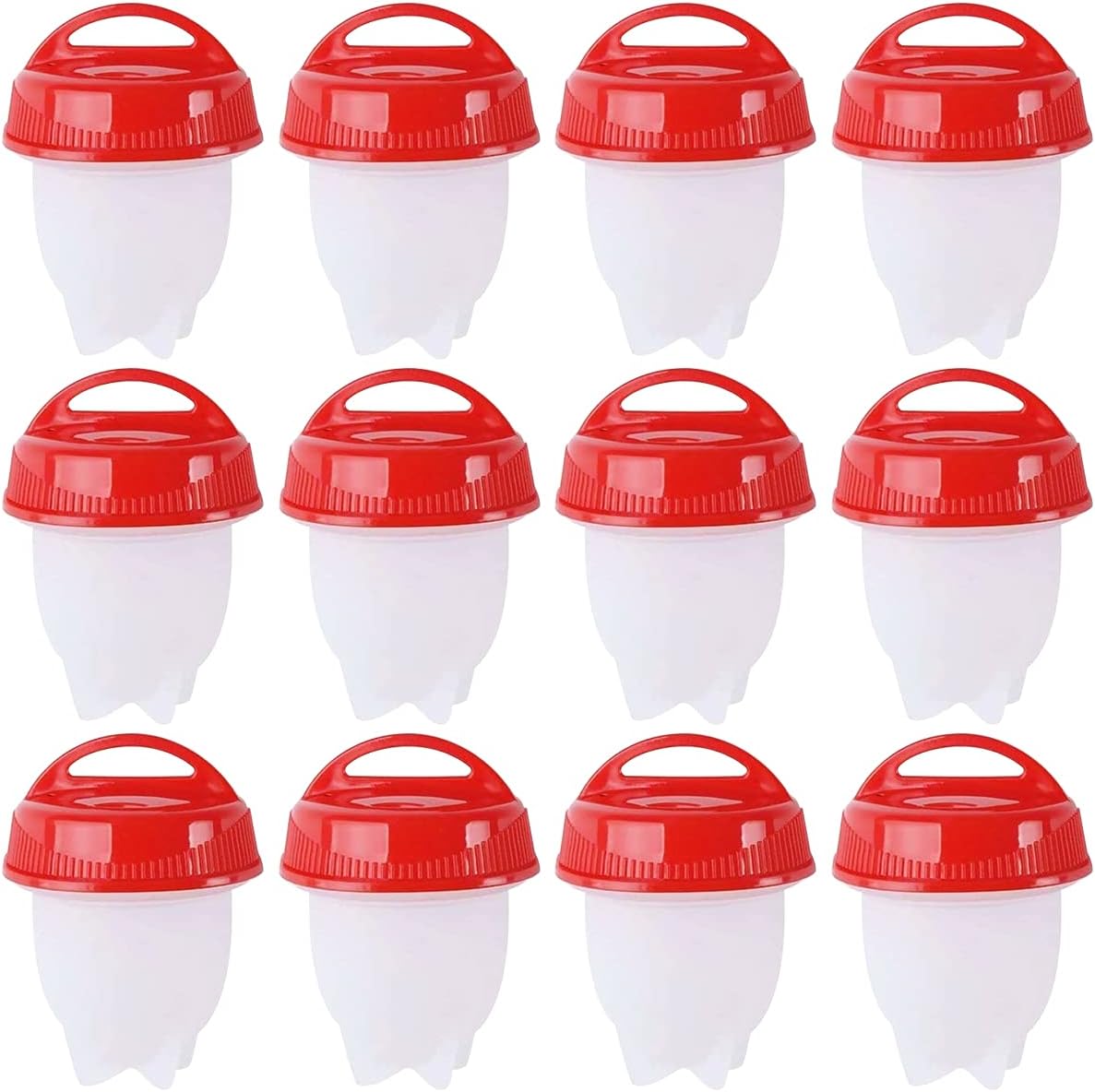 Zestaw do gotowania jajek, 12 elementów, silikonowy garnek do gotowania jajek bez skorupki, kieliszek do jajka, jajko na miękko, przybory kuchenne