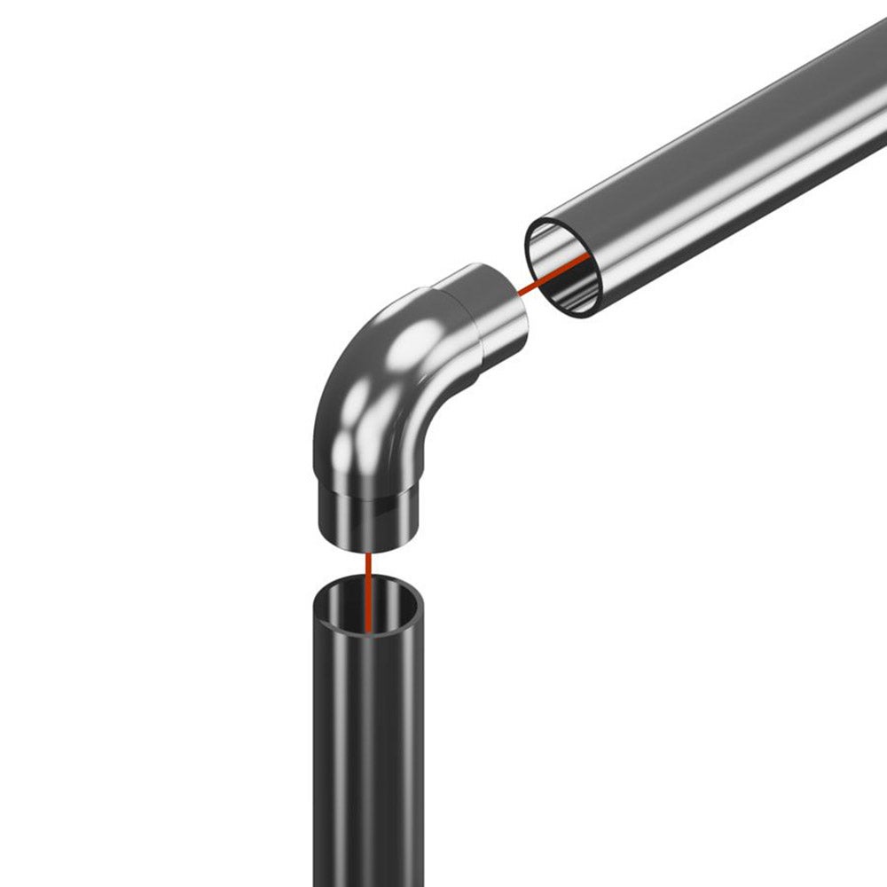 2 x Raccord 90° arrondi pour tube Ø42,4 x 2 mm - Inox 316 - 4