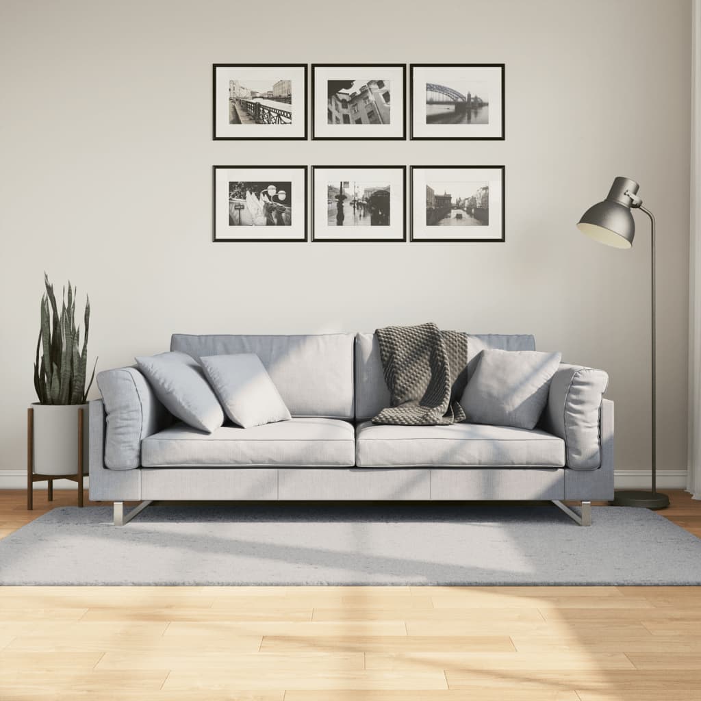 Huarte alfombra de pelo corto, suave y lavable, gris 100x200 cm