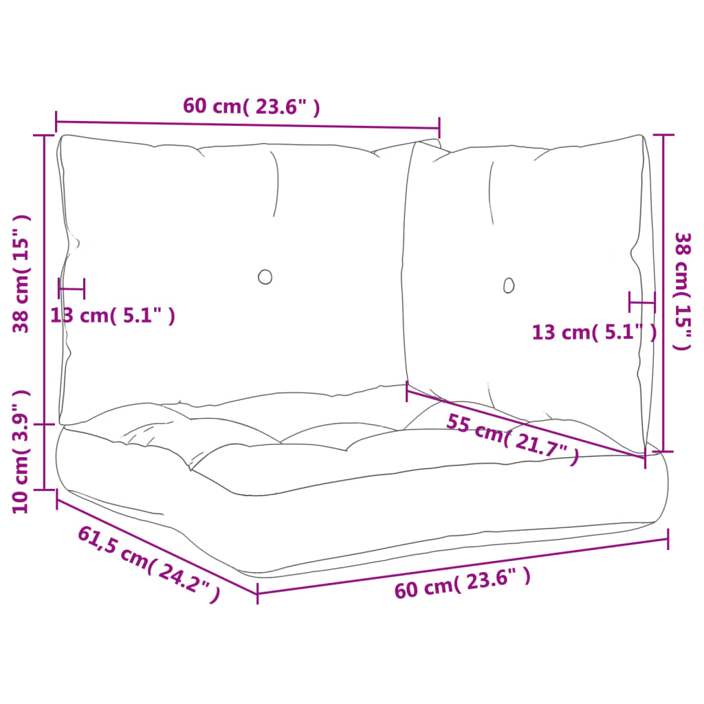 Coussins de palette lot de 3 multicolore tissu Oxford vidaXL - 3