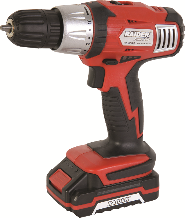 Bormasina cu acumulator Raider, 1250 rpm, 18 V, 1.5 Ah, 26 Nm, valiza accesorii