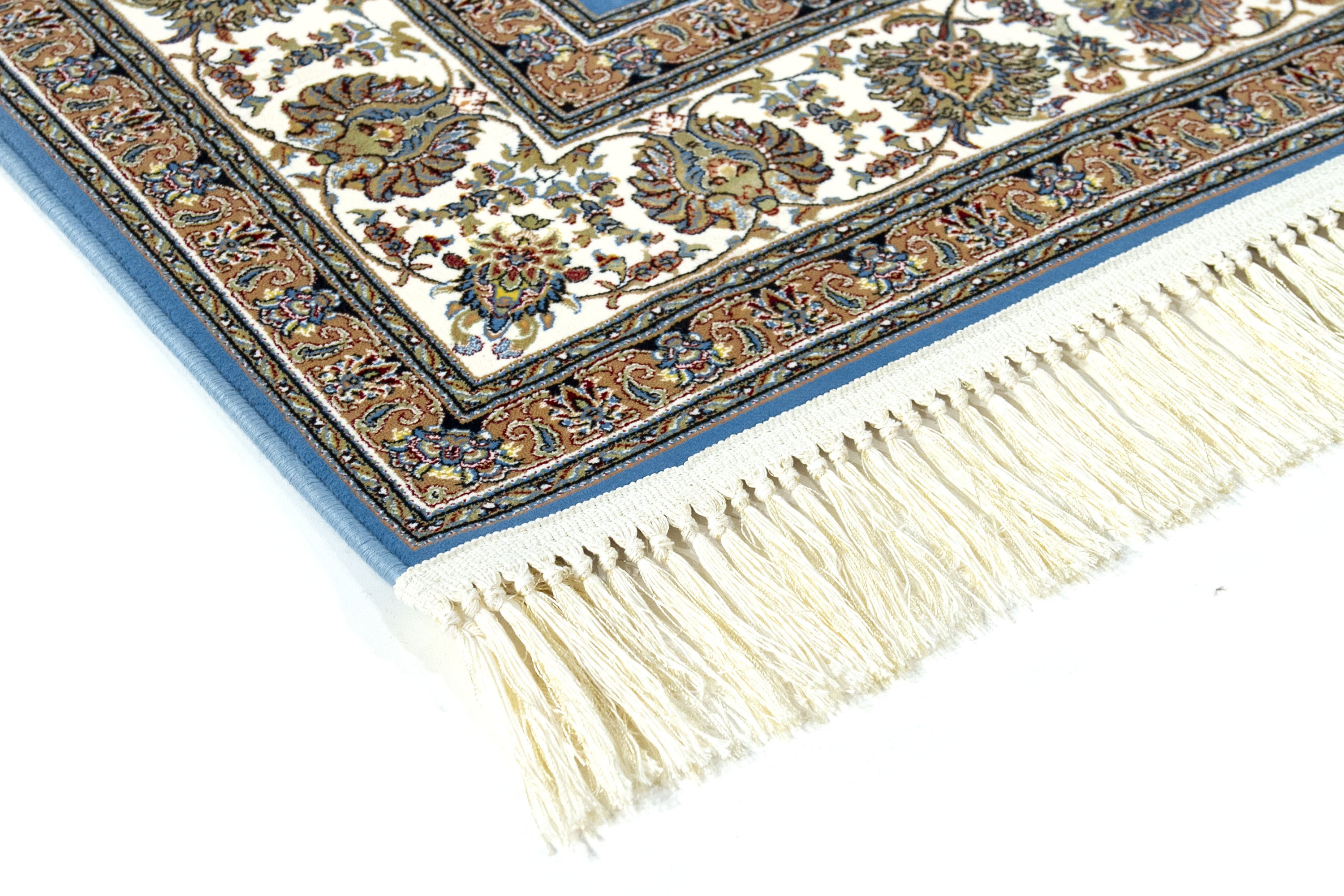 Hamid - Tapis 225x150cm motif floral oriental bleu - 6