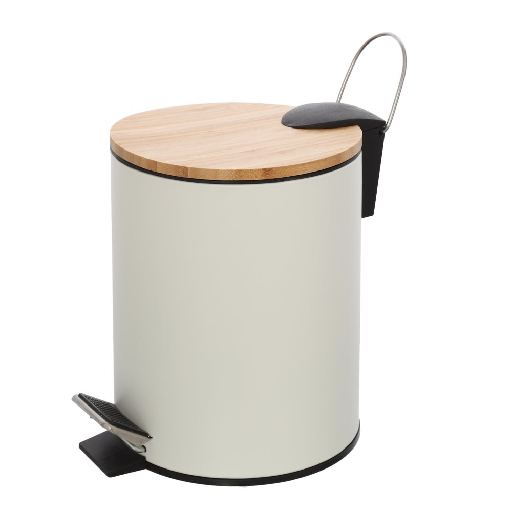 Cos de resturi FERIDRAS Haiti, alb, 3L, cu pedala si capac