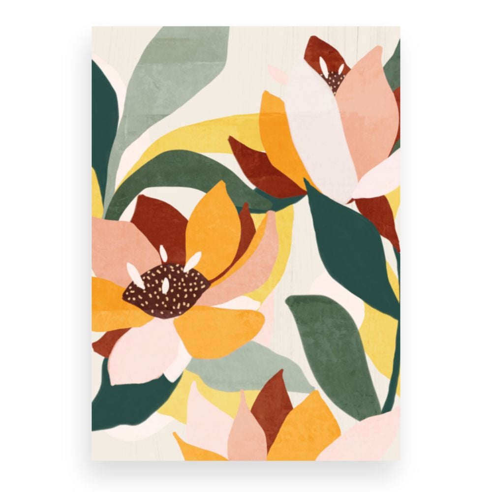 Toile Fleurs stylisées / 100x140cm / Fabriqué en France / DADA ART - 3
