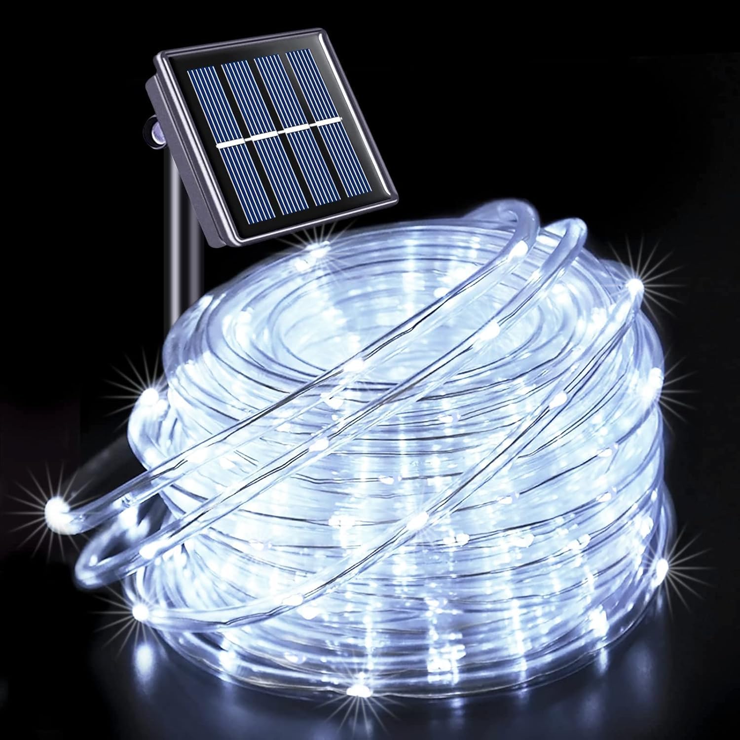 Zewnętrzna solarna girlanda świetlna LED IP65, 12 m, 100 LED, 8 trybów oświetlenia, girlanda świetlna do ogrodu, na drzewo, dekoracja, biała