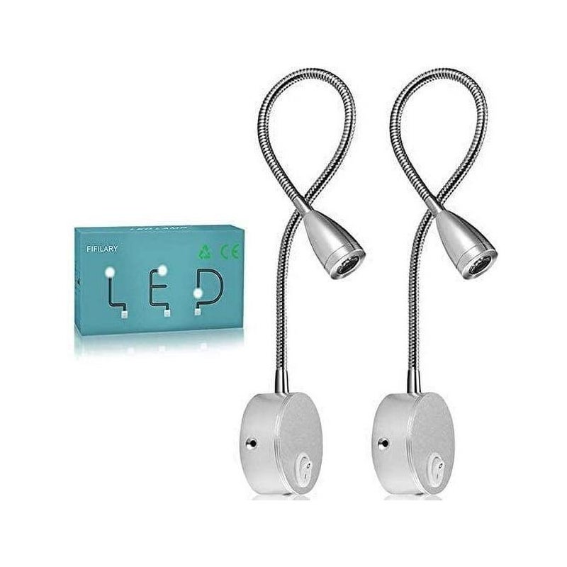 Lampka do czytania, lampki nocne LED, ścienne lampki nocne z aluminiowym gniazdem oświetlenia nocnego, przewodowa lampa ścienna, 200LM / 300