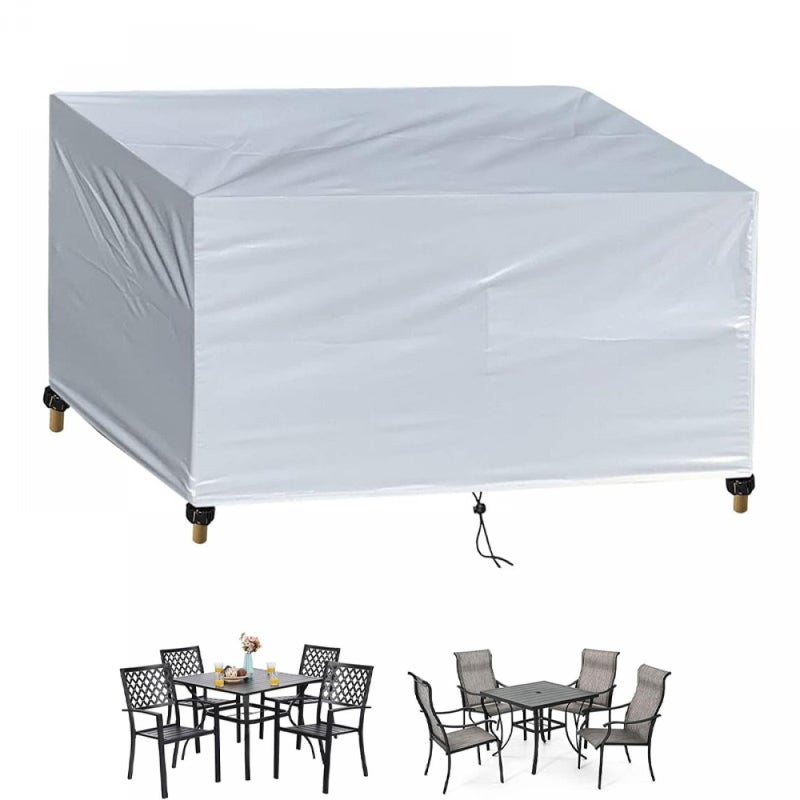 Pokrowiec na meble ogrodowe, kwadratowy, wodoodporny i odporny na promieniowanie UV, tkanina Oxford 420D, srebrny, 70 x 70 x 70 cm