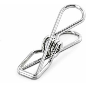 Mollette A Coda Lunga In Acciaio Inox Con Gancio – Multiuso Per Cucina, Vestiti, Sacchetti, 9 Cm - 2