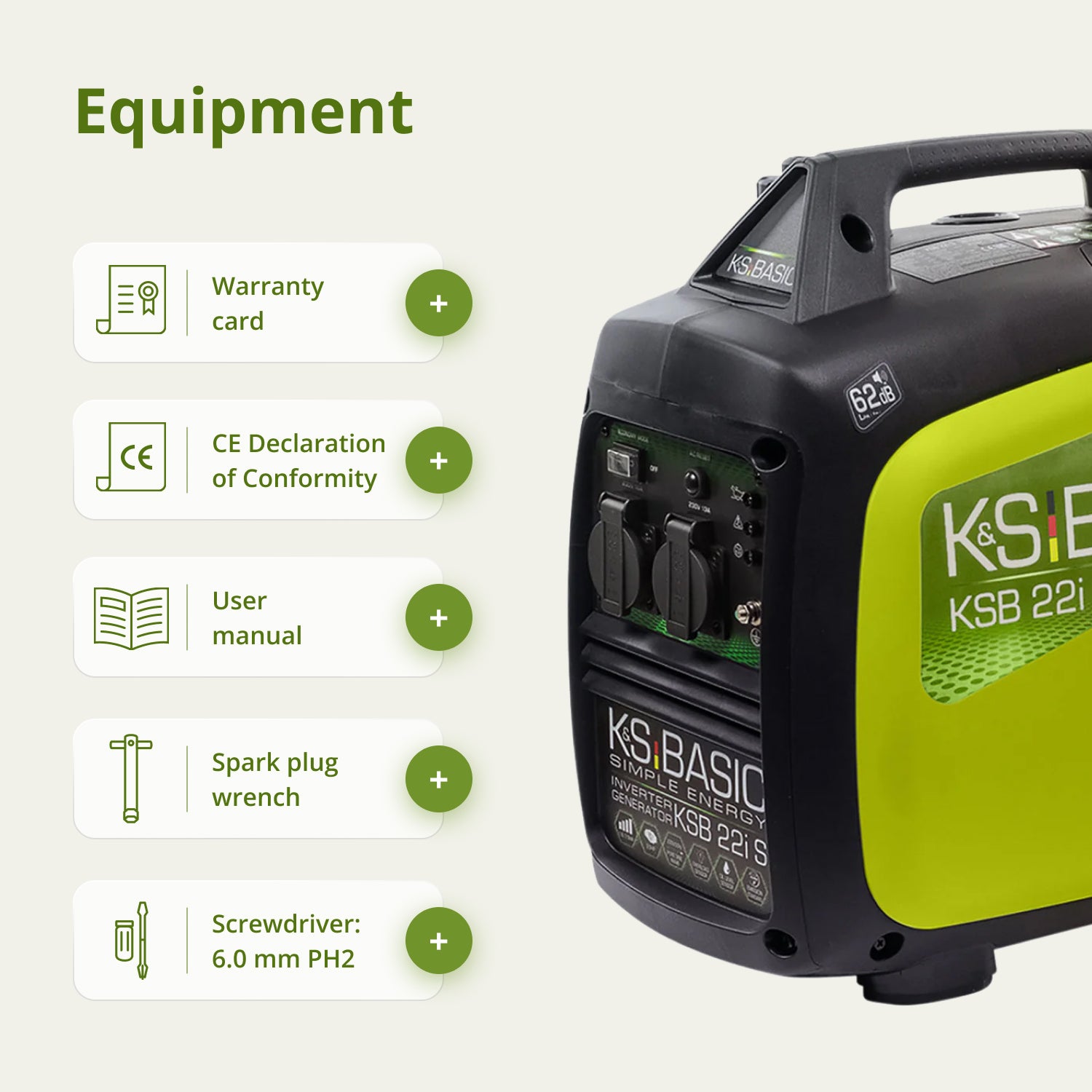 Groupe électrogène-onduleur KSB 22i S Puissance maximale 2 kW - 8
