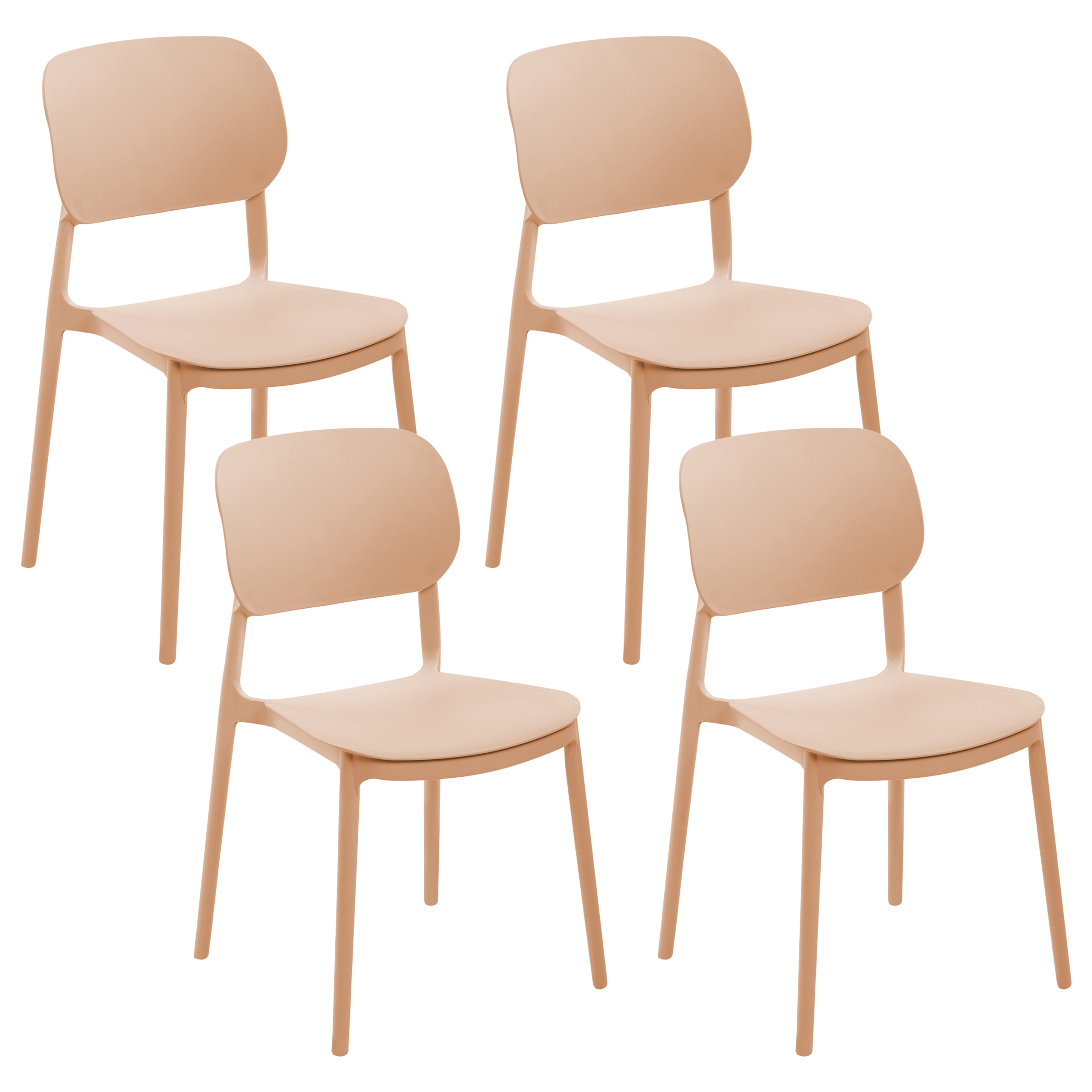 Set de 4 scaune de grădină TUPIZA Nisipiu 4buc