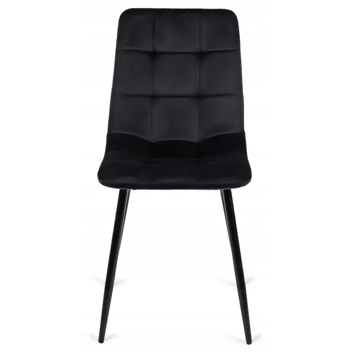 Krzesło Tapicerowane Do Salonu Loft PERU Czarne Welur - 3
