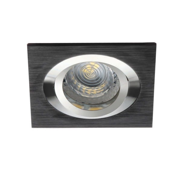 Oprawa sufitowa wpuszczana Seidy srebrno-czarna 1xGX5.3x50W kwadratowa ruchoma IP20 wym: 9 x 9 cm aluminium Kanlux