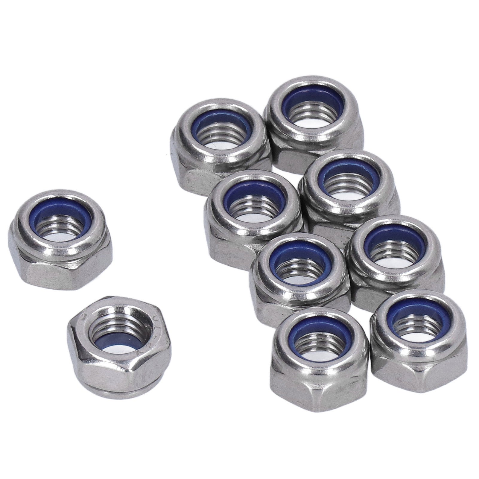 100 Dadi Autobloccanti Nylock 4-40 Acciaio Inox | Dado Con Inserti In Nylon