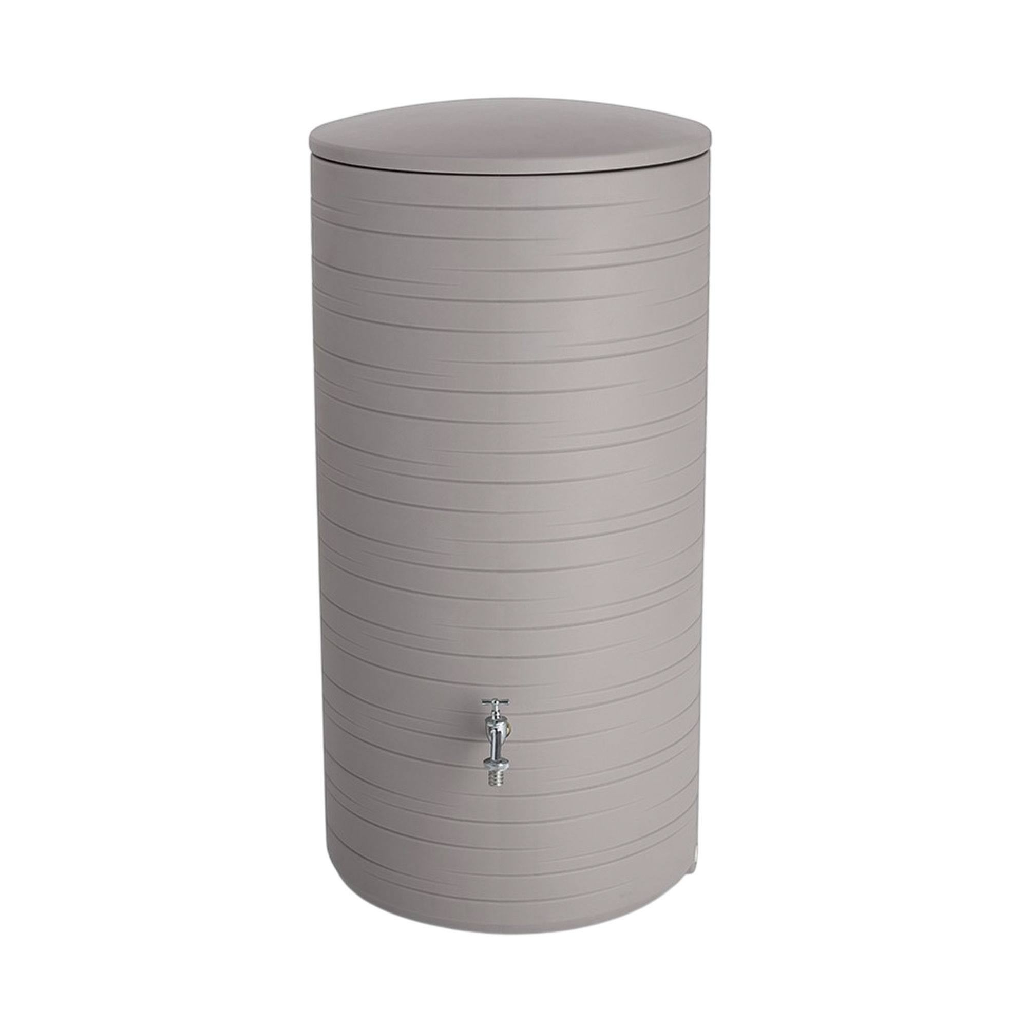 Réservoir Eau De Pluie Prime Garden 360L - Style Amphore Grise - Avec Robinet Et Kit De Raccordement - Écologique Et Décoratif