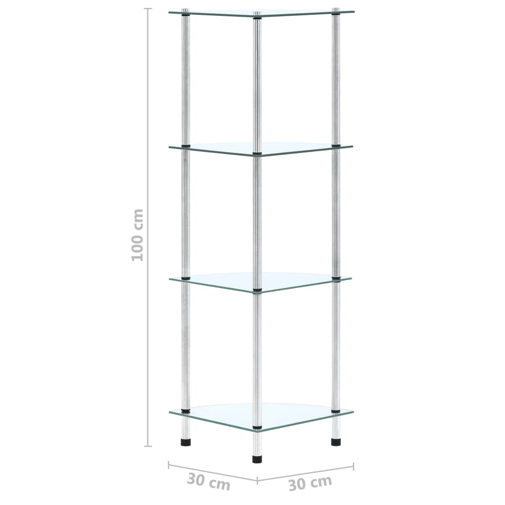 Bibliothèque pour Séjour en Verre Transparent H. 100 x l. 30 x P. 30 cm - 3