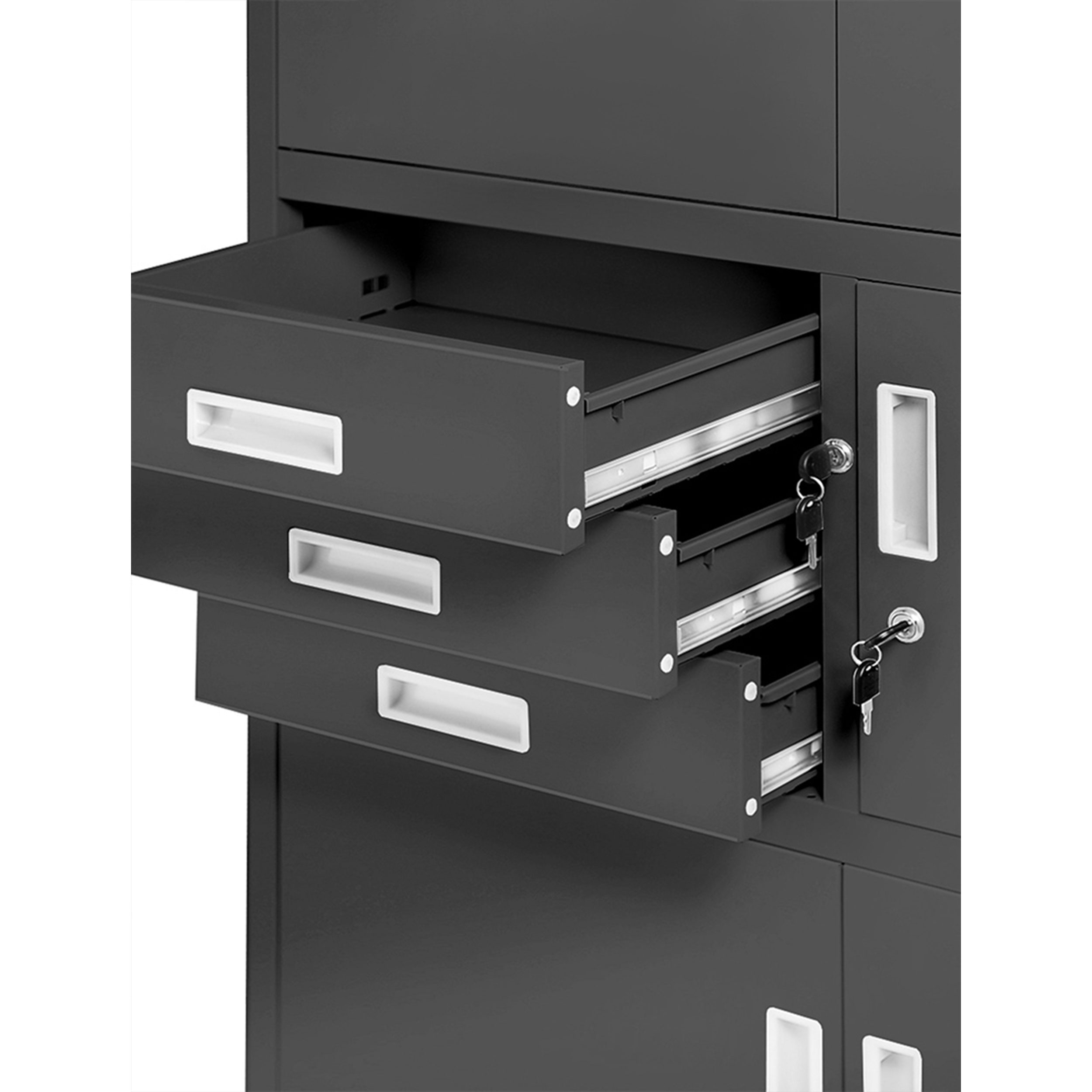 Armoire de Bureau Métallique Coffre-Fort 185 cm x 90 cm x 45 Anthracite - 5