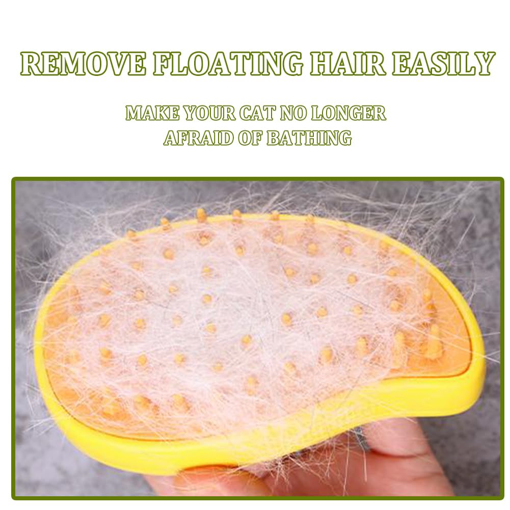 Paquete de 2 cepillos de vapor para perros y gatos, multifuncionales, autolimpiantes, 4 en 1, elimina el pelo enredado y masajea - 5