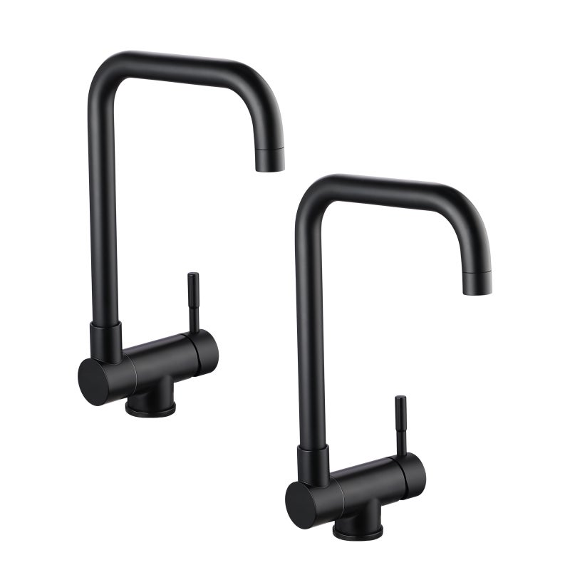 LOVHAUS Bateria Kuchenna z Przednim Okienkiem, Obrotowa o 360° i Składana o 180°, Jednouchwytowa Bateria Zlewozmywakowa, Zestaw 2 Sztuki