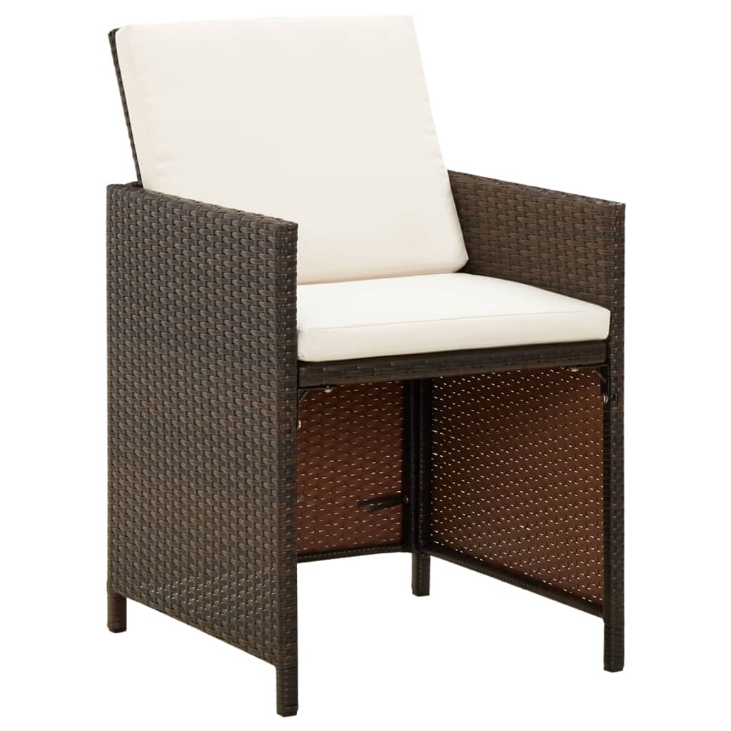 Maison Exclusive - Set Divani da Giardino 9 pz con Cuscini in Polyrattan Marrone - 4