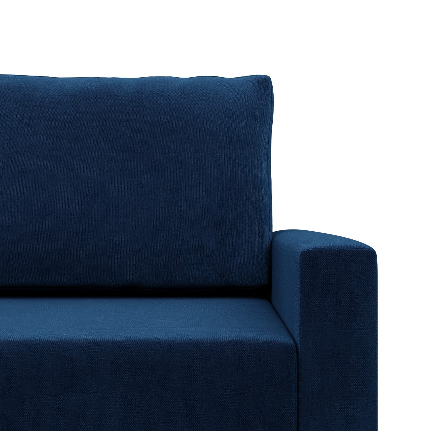 MEBLIGO | Canapé 2 places avec fonction sommeil | Coussin réversible | Blank | Bleu foncé | 92x92x152 - 6