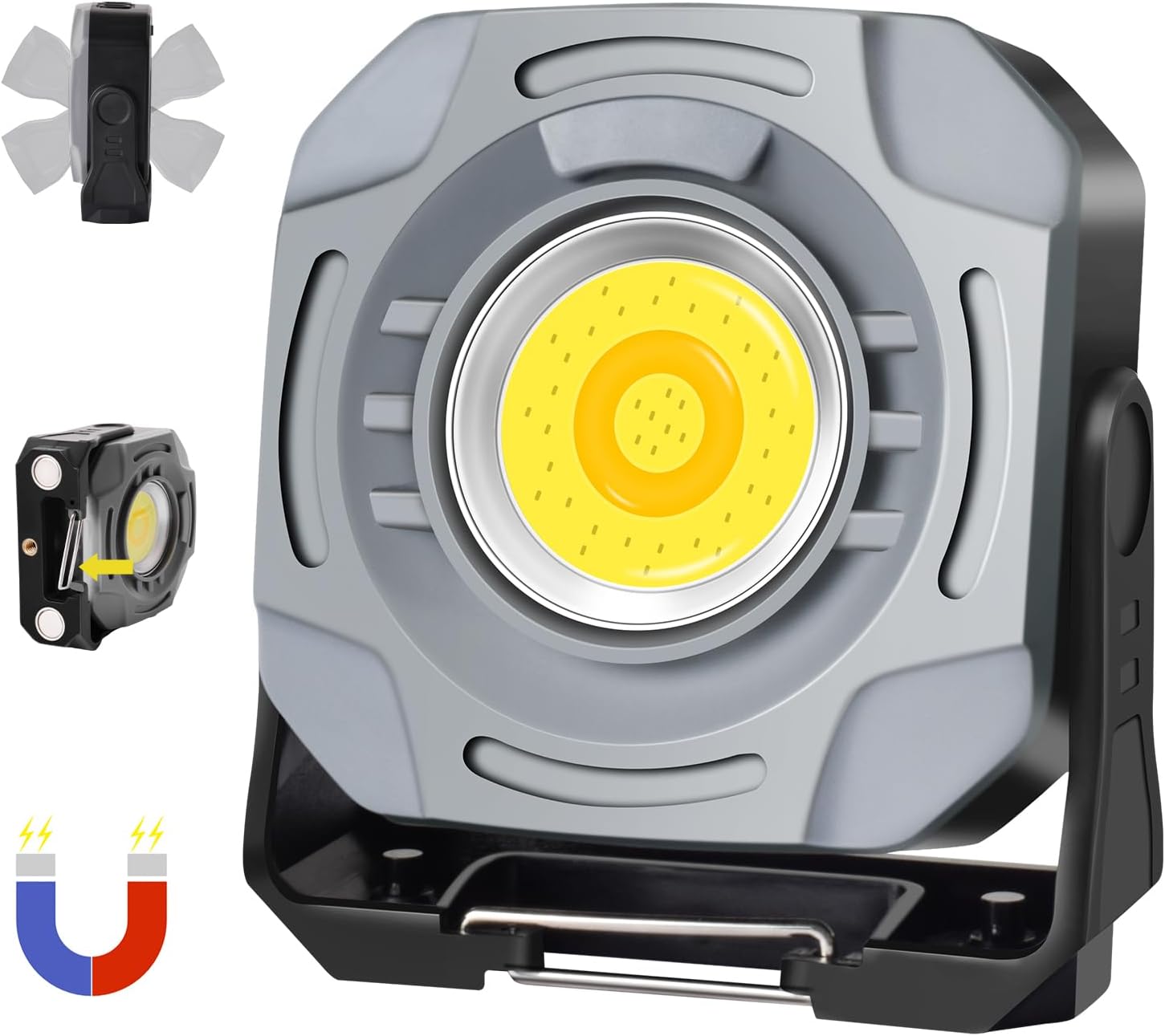 Reflektor LED 30 W z akumulatorem, 1500 lm, lampa robocza LED do stosowania na budowie, z 7 trybami oświetlenia, 4000 mAh, akumulatorowa lampa ro